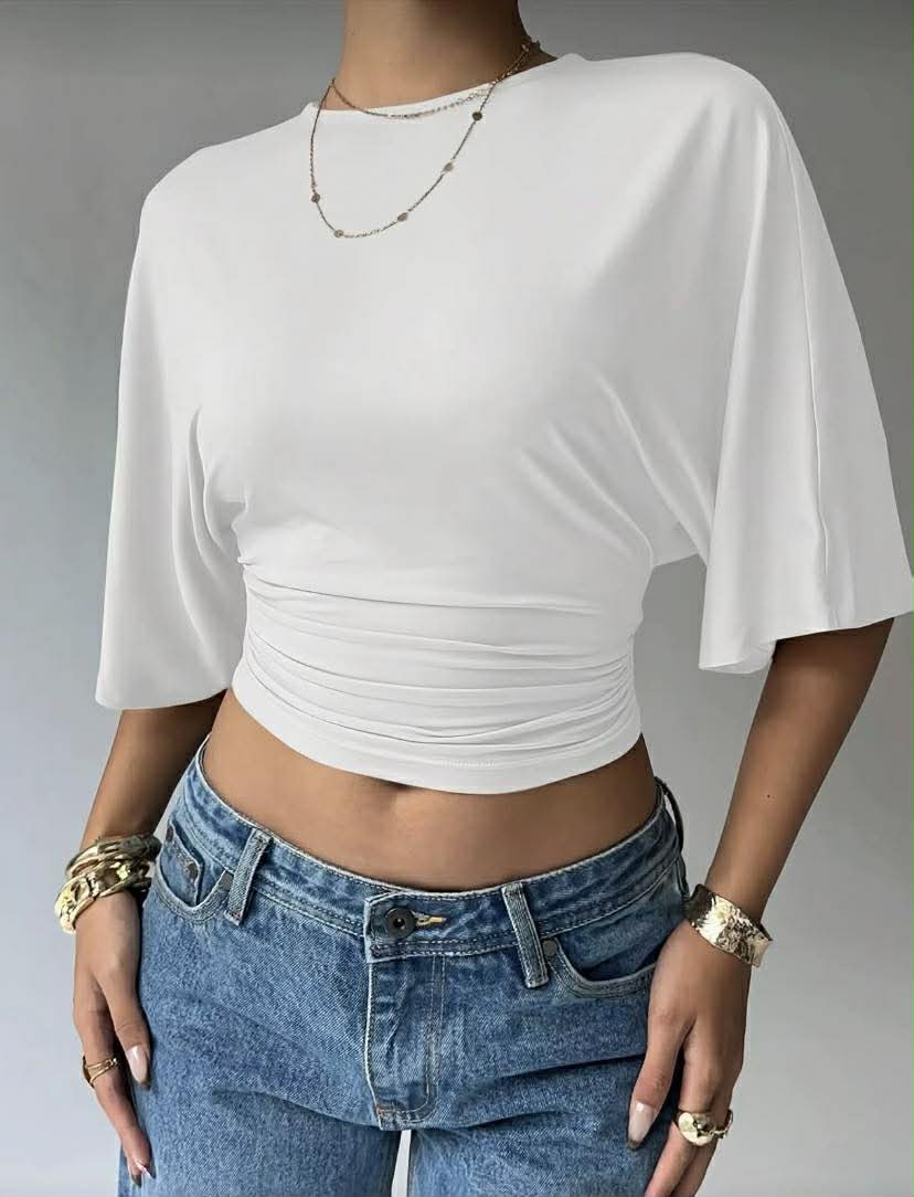 JAS CASUAL TOP Knitted Fabric Round Neck (BUY 1 TAKE 1)