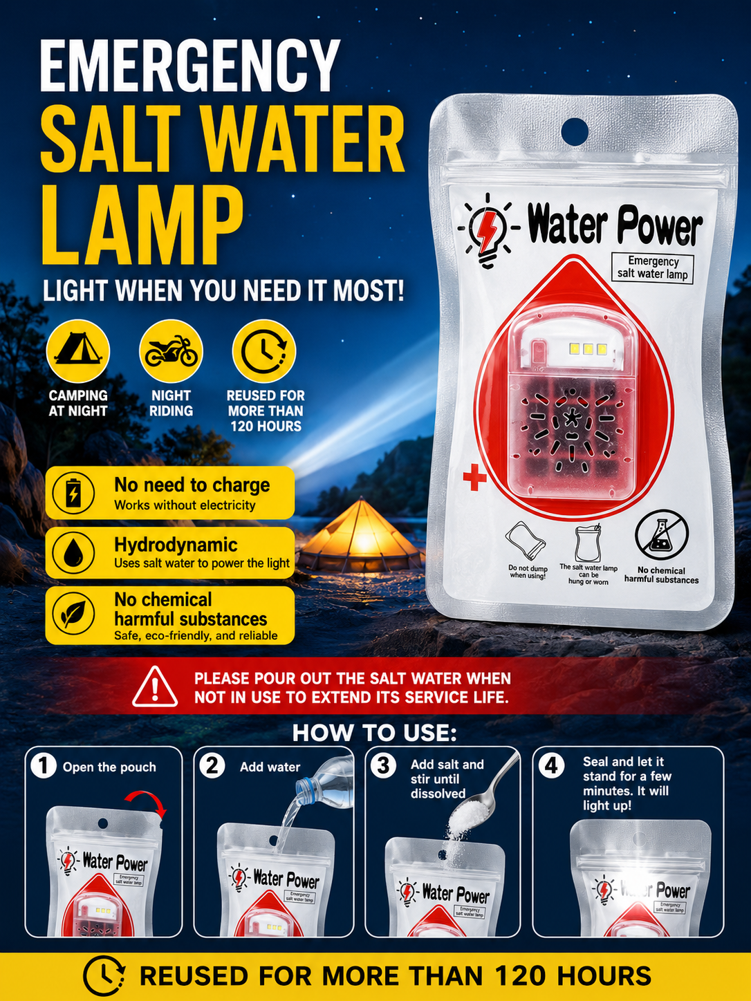WATER+SALT EMERGENCY LIGHT - B1T1