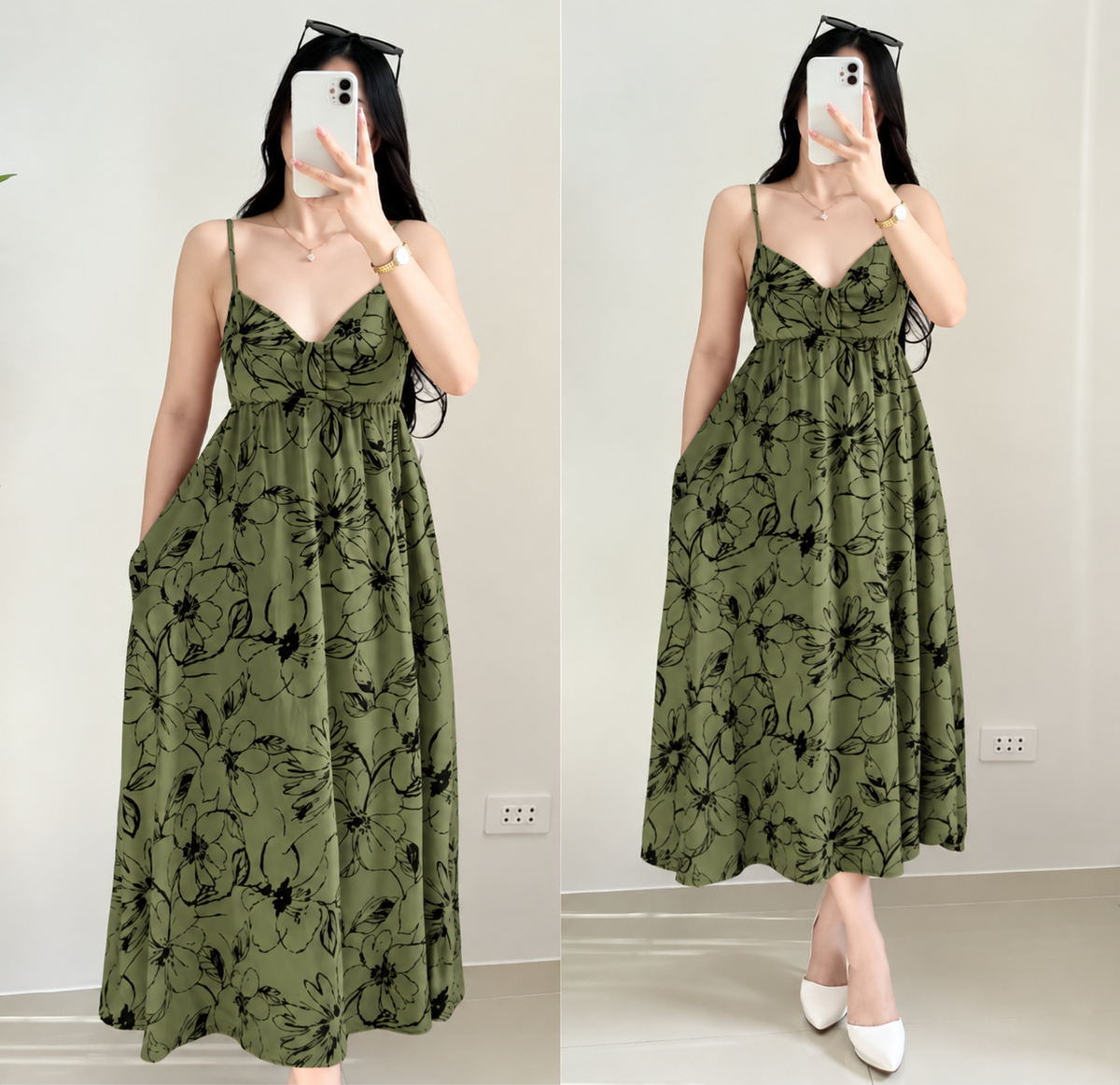 ANTONETTE PADDED LONG DRESS (BUY TWO TAKE ONE)