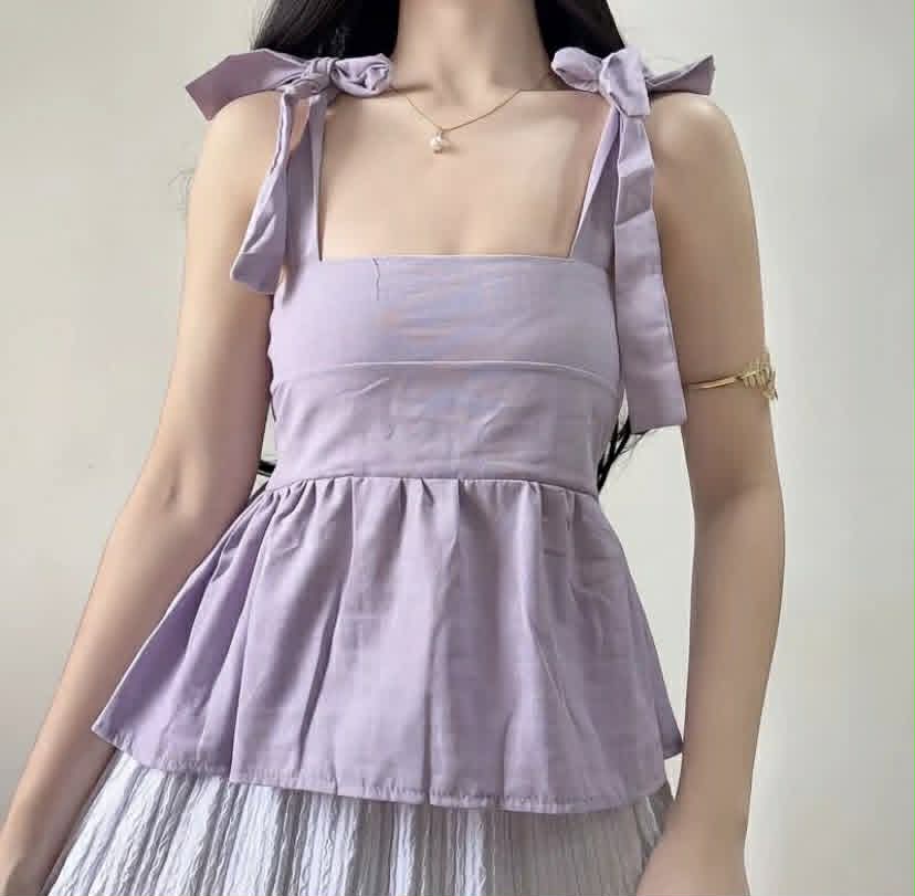 NIKKI SELF-TIE PEPLUM TOP (BUY 1 TAKE 1)