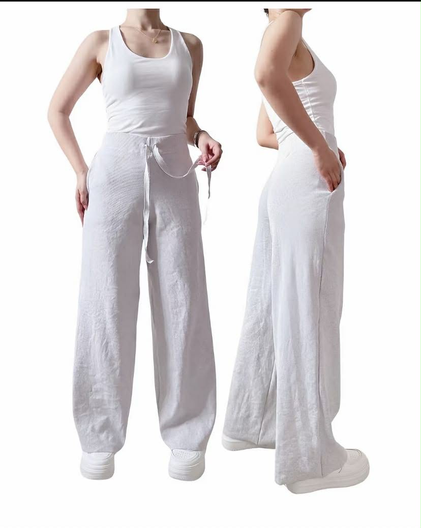 COMFY COTTON WIDE LEG PANTS