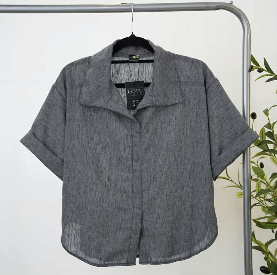MAXIE PREMIUM LINEN POLO TOP (BUY 2 TAKE 1)