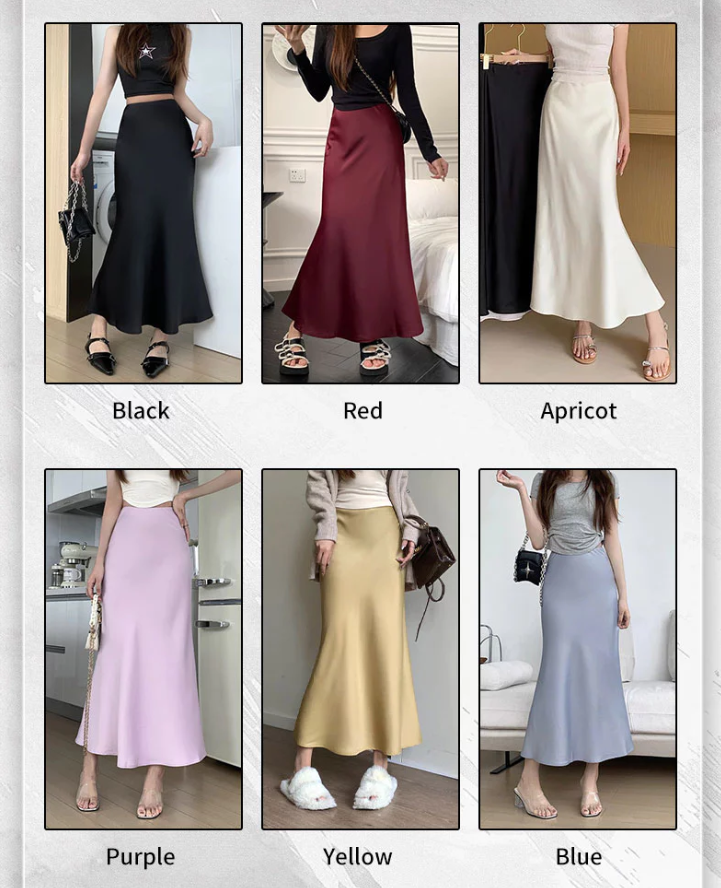 KOREAN CASUAL SATIN SKIRT BUY 1 TAKE 1