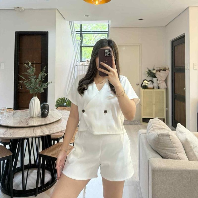 BIANCA COORDINATES Elegant Blouse & Short BUY 1 TAKE 1 FREE