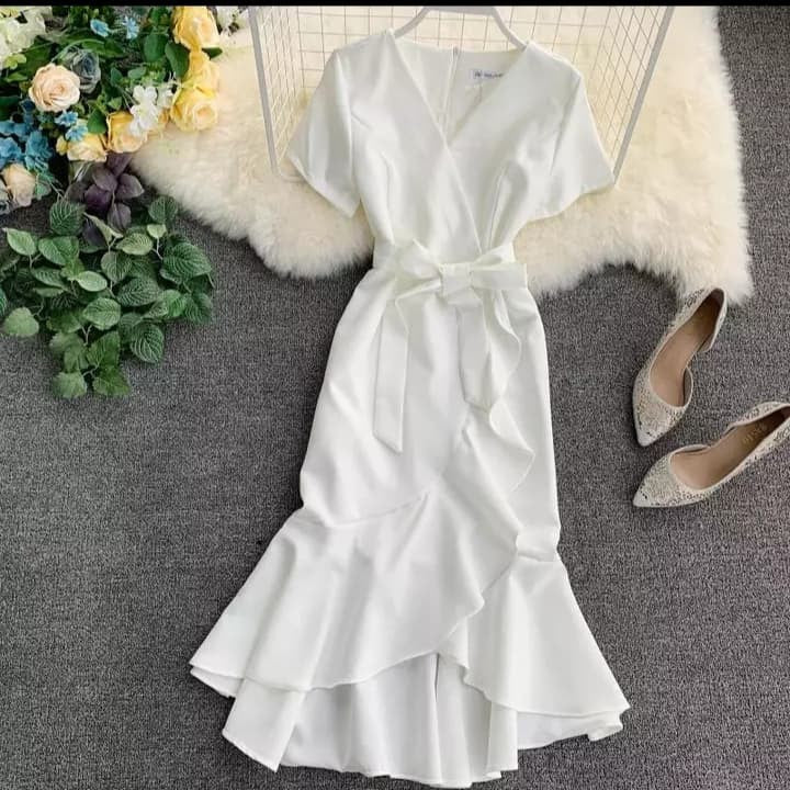 Casual Ruffle V Neck Mariel Dress [BUY1TAKE1FREE]