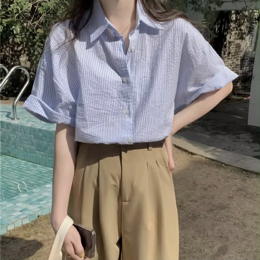 Aryan Shirt Short Sleeve Striped  (BUY 1 TAKE 1)