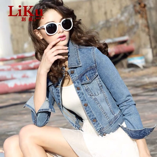 Korean Soft Denim Knit and Maong Jacket [Buy1Take1FREE]