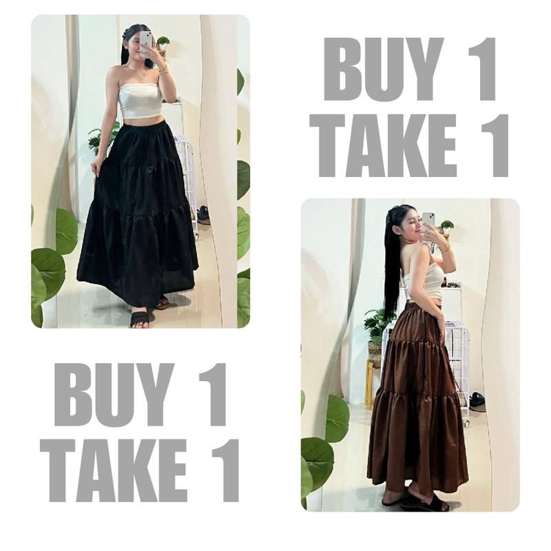 COTTON LINEN LOOSE LONG SKIRT BUY 1 TAKE 1 FREE
