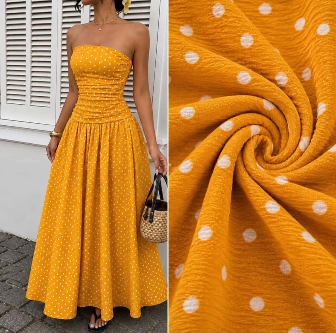 TUBE POLKA MAXI DRESS (BUY ONE TAKE ONE)
