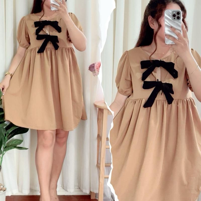 Frenchy Bow Puff Sleeve Dress BUY 1 TAKE 1 FREE