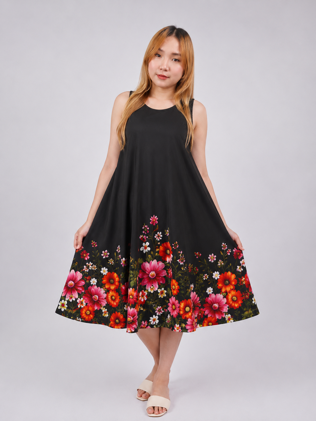 LEONA SLEEVELESS FLORAL DUSTER