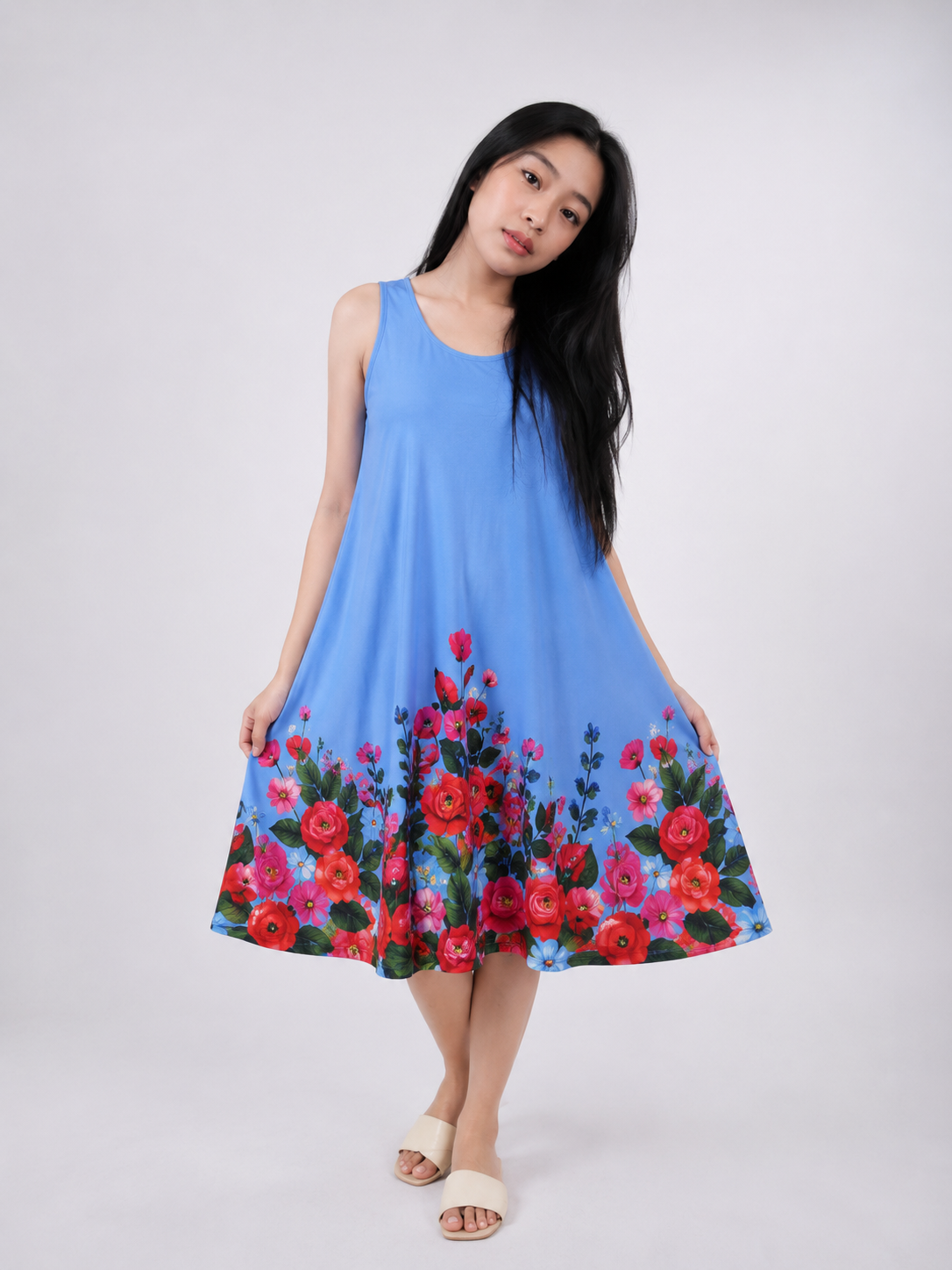 LEONA SLEEVELESS FLORAL DUSTER