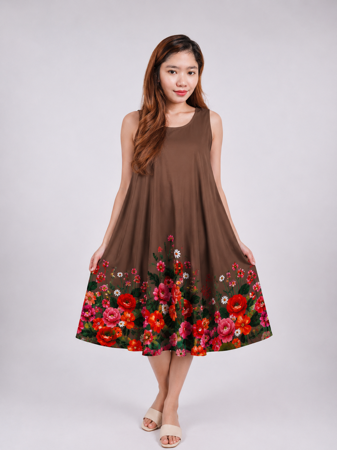 LEONA SLEEVELESS FLORAL DUSTER
