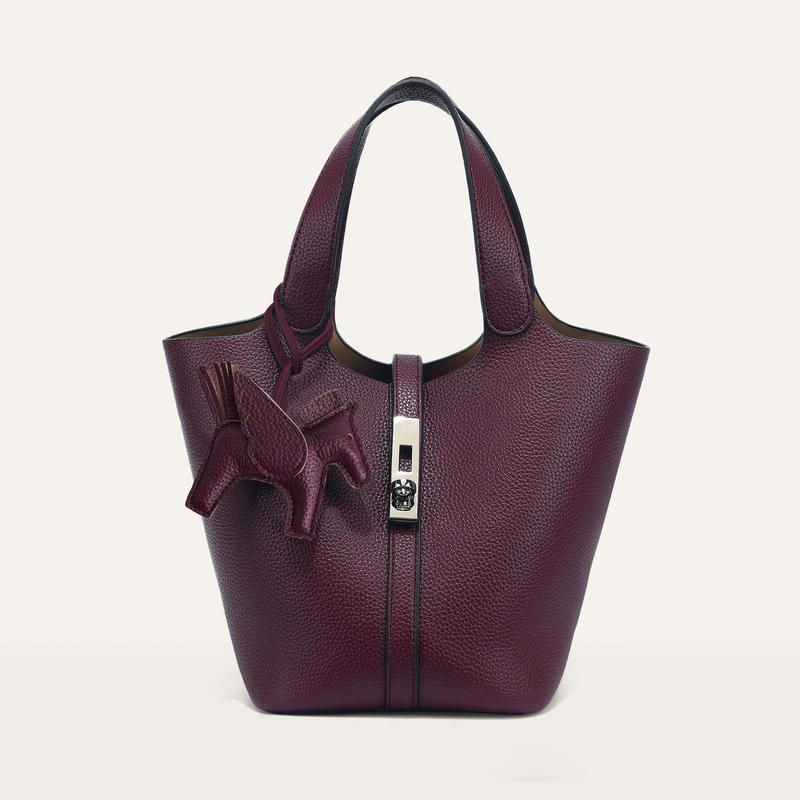 HERMES INSPIRED LEATHER BUCKET BAG 70% OFF