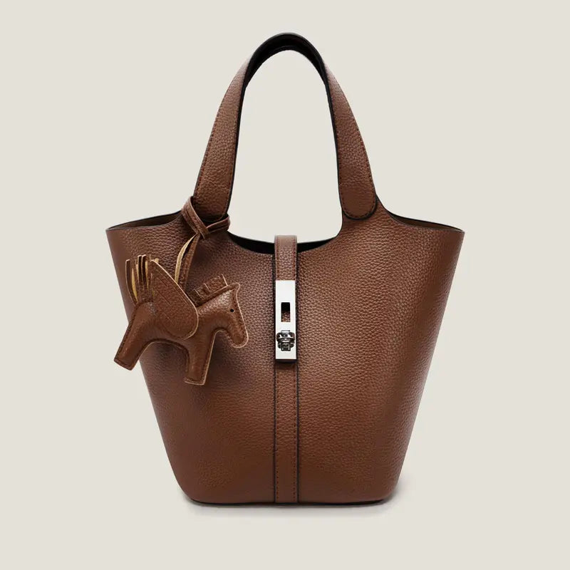 HERMES INSPIRED LEATHER BUCKET BAG 70% OFF