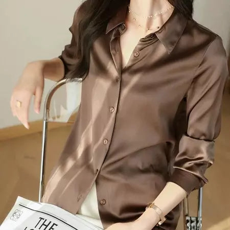 YESHA SATIN LONG SLEEVE TOP BUY 2 TAKE 1 FREE