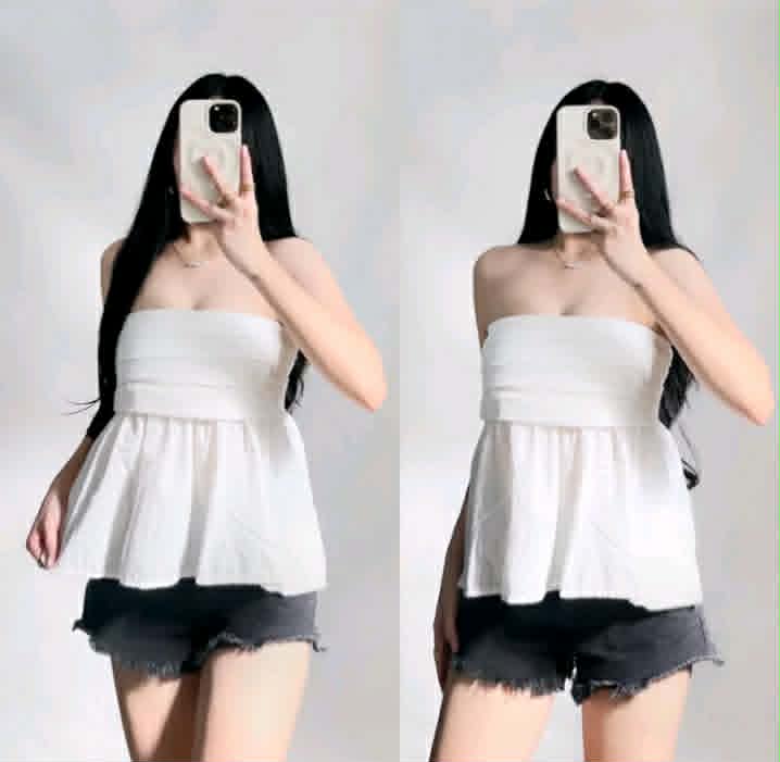 KISHA COTTON LINEN TUBE TOP FOR WOMEN