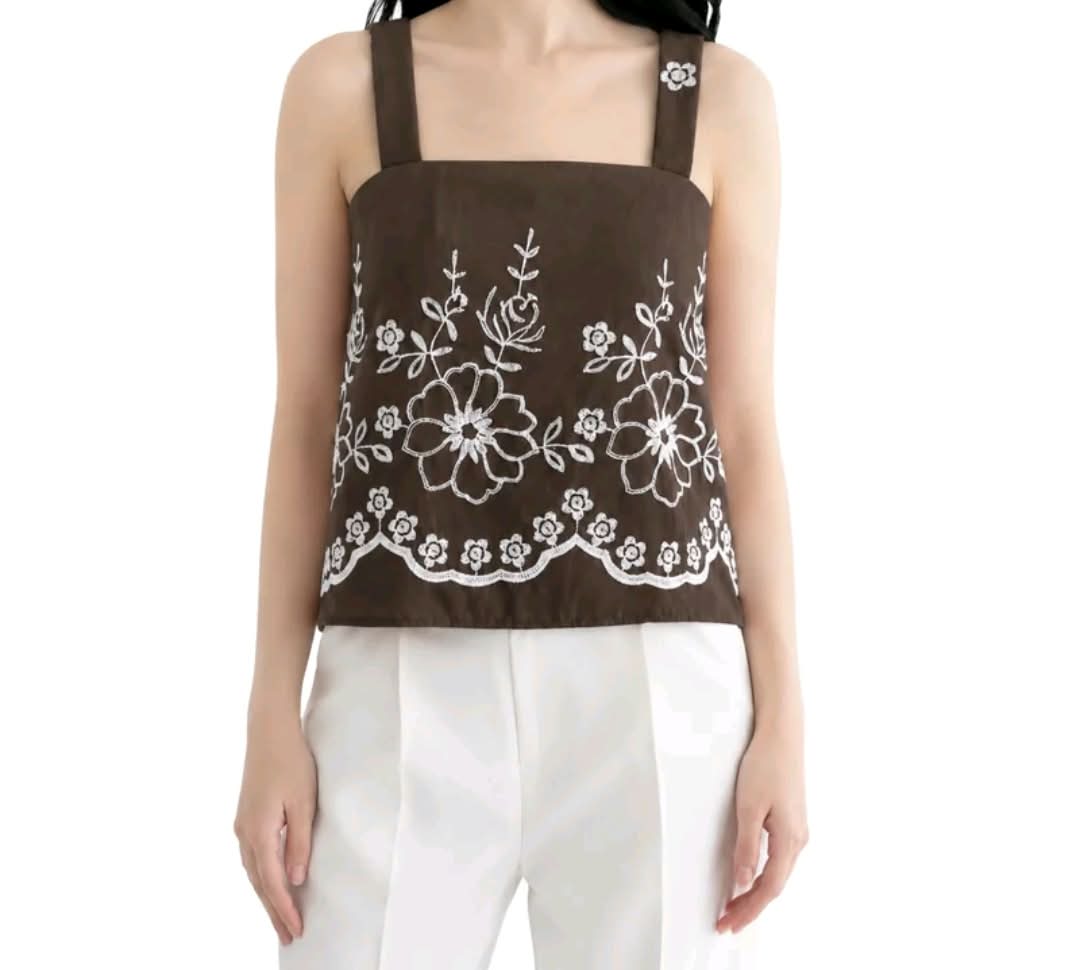 EMBROIDED SQUARE NECK TOP (BUY 1 TAKE 1)