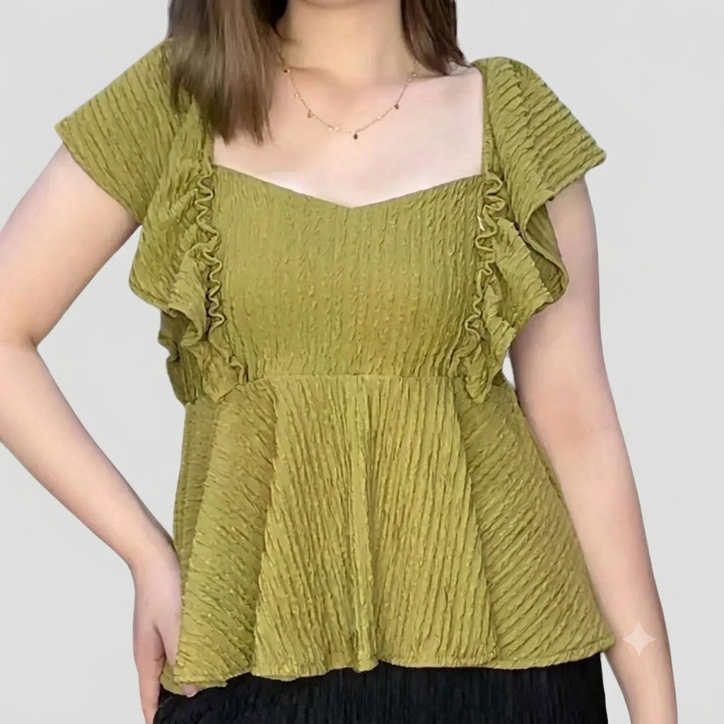 ZARA BUBLLE TOP PEPLUM BLOUSE