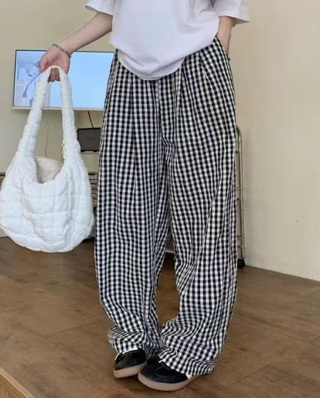 KOREAN CHECKED WIDE LEG PANTS (BUY 1 TAKE 1)