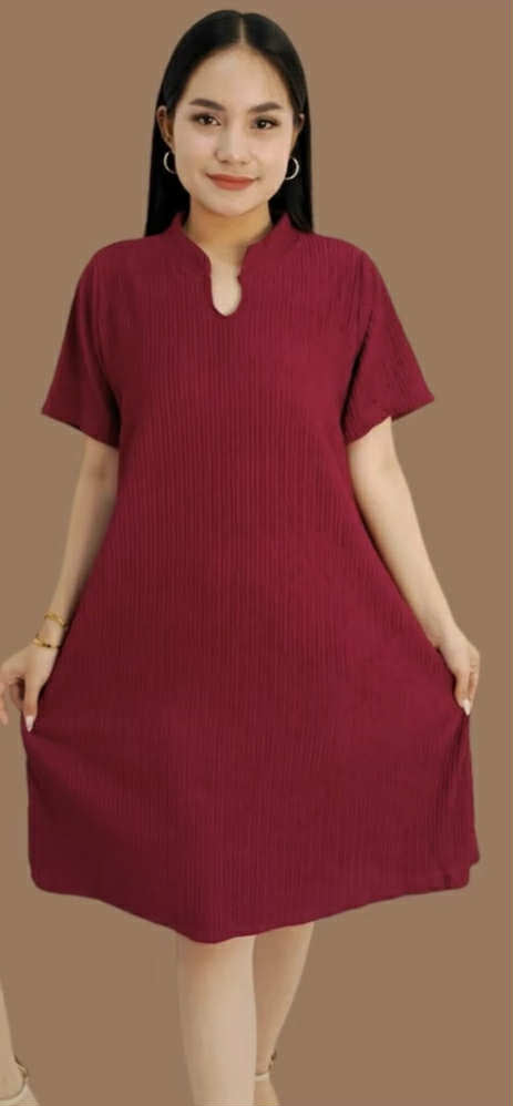 PLUSSIZE V-NECK DRESS (BUY 1 TAKE 1)