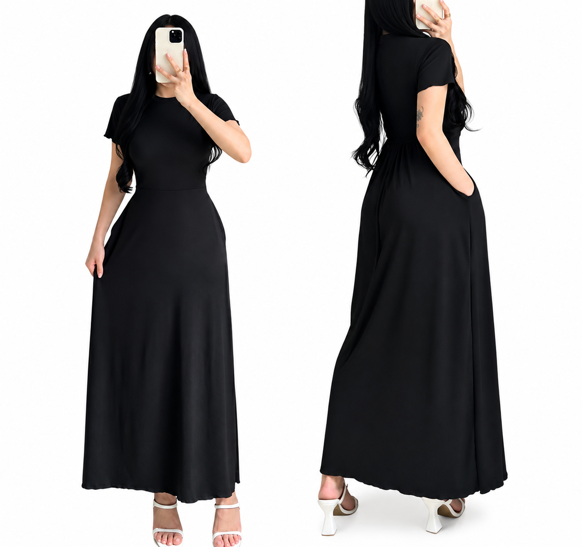 ROUND NECK MAXI DRESS ( BUY 1 TAKE 1 )