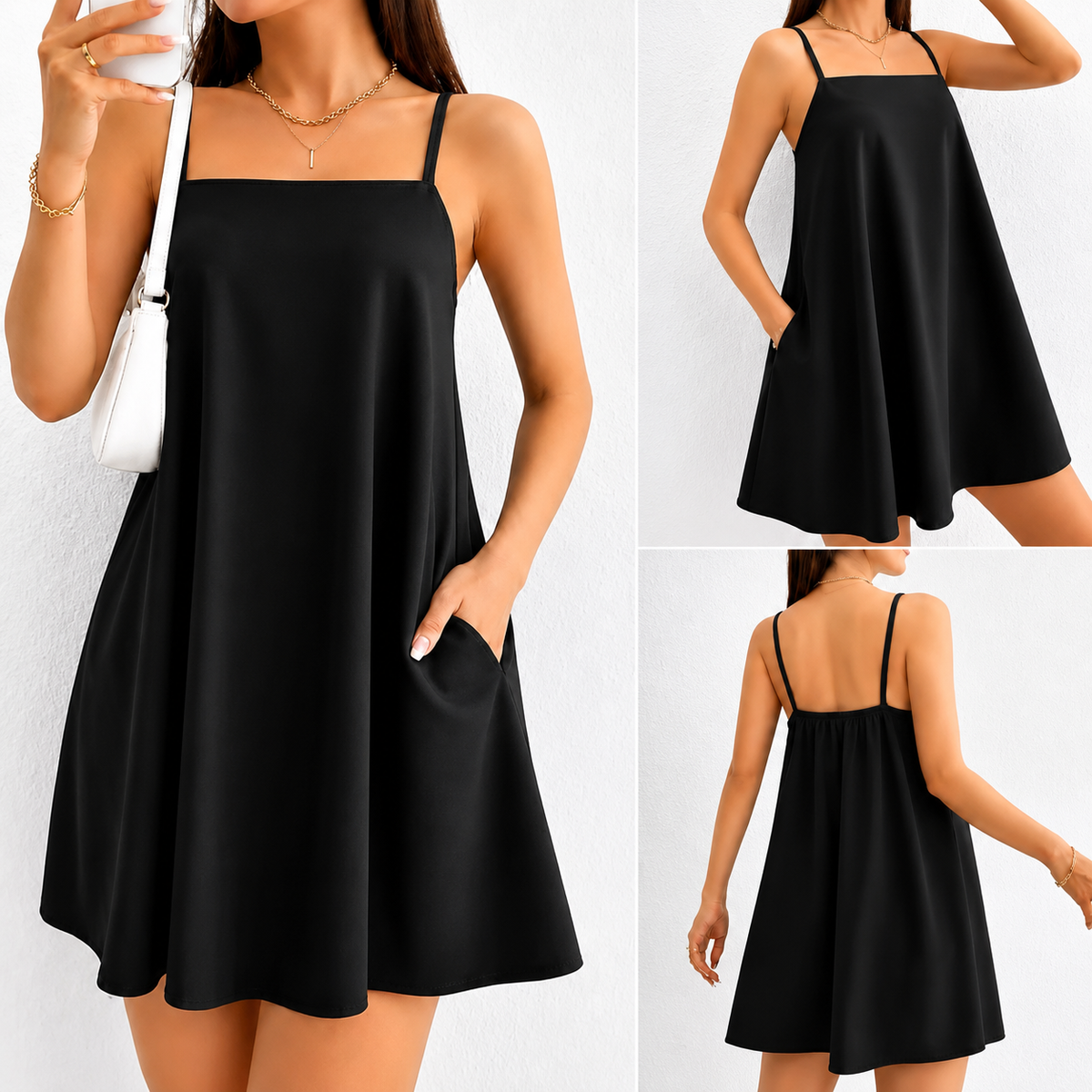ELEGANT DRESS WITH POCKETS ( BUY 1 TAKE 1 )