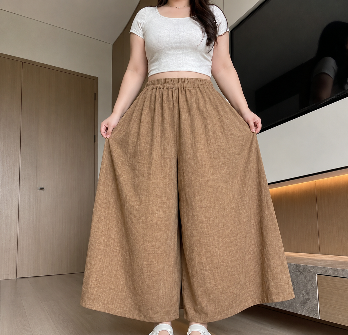 PREMIUM LINEN WIDE LEG PANTS ( BUY 1 TAKE 1 )