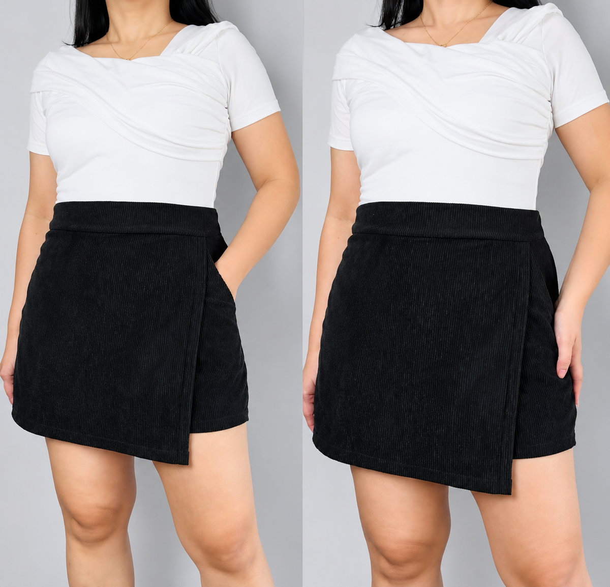 CORDUROY PLUS SIZE SKORT ( BUY 1 TAKE 1 )