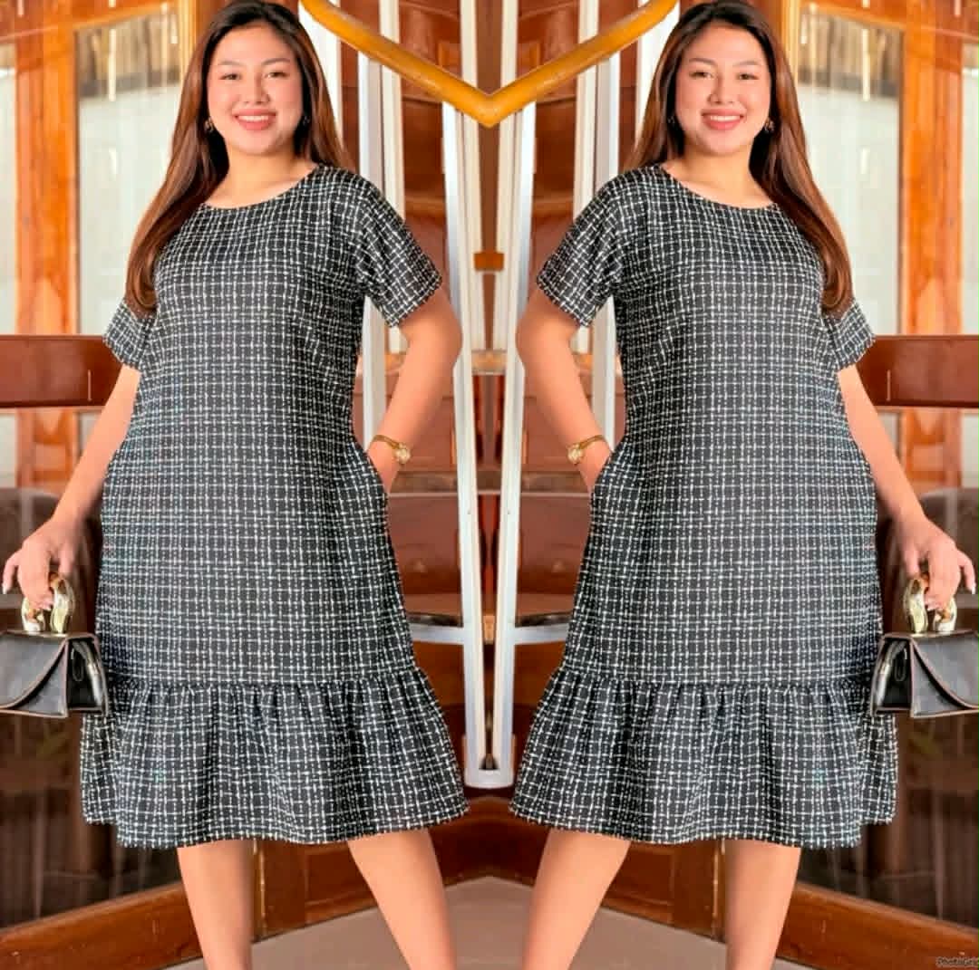 LOVELY ROUND NECK MIDI DRESS ( BUY 1 TAKE 1 )