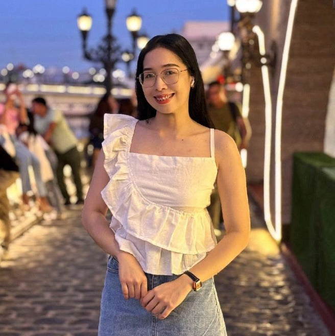 ASYMMETRICAL RUFFLE LINEN TOP  (BUY 1 TAKE 1)