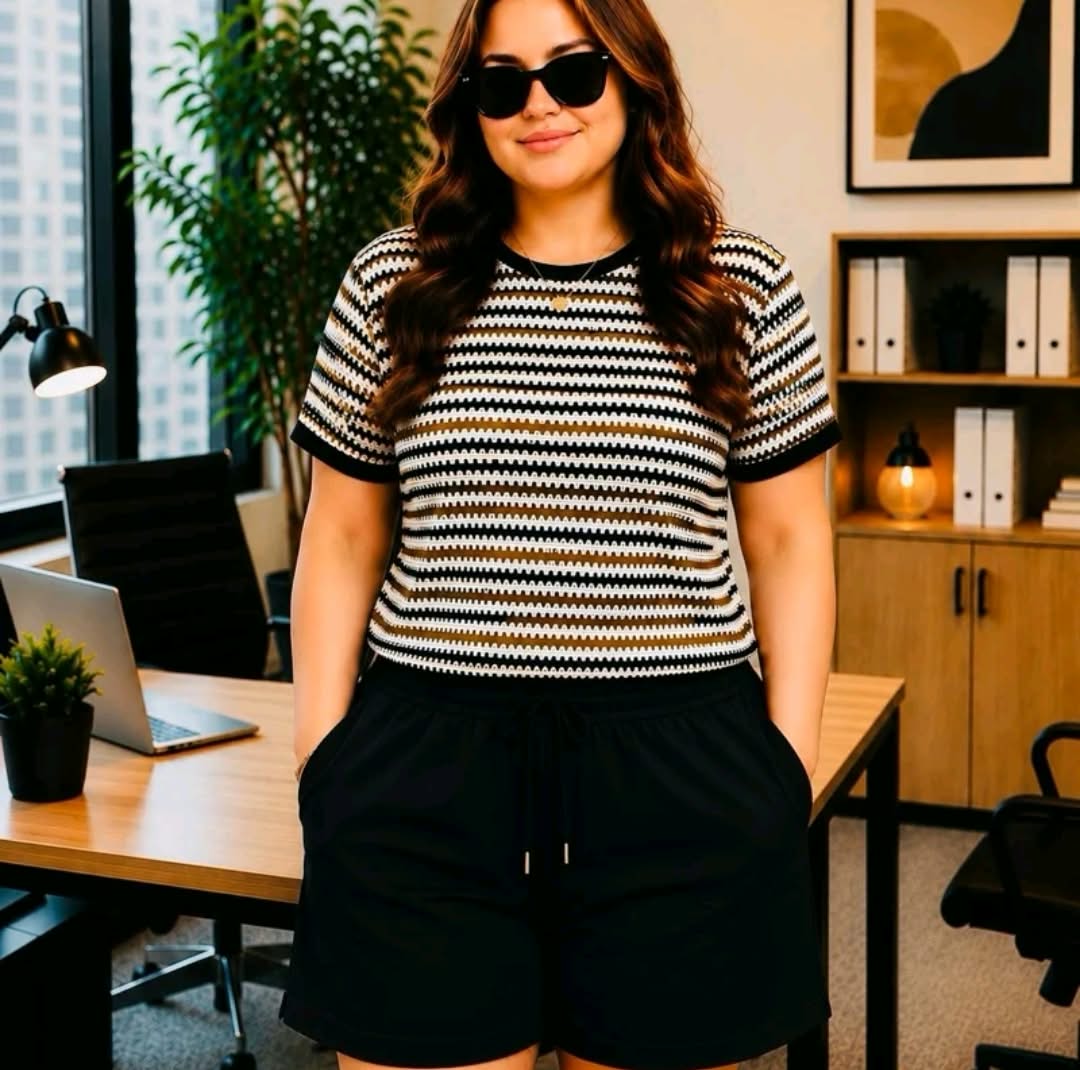 STRIPE RINGER COMBI TERNO SHORTS (BUY 1 TAKE 1)