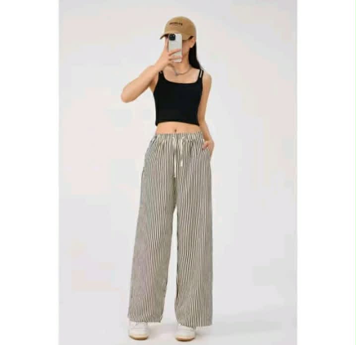 ELLA STRAIGHT LEG STRIPE CASUAL PANTS