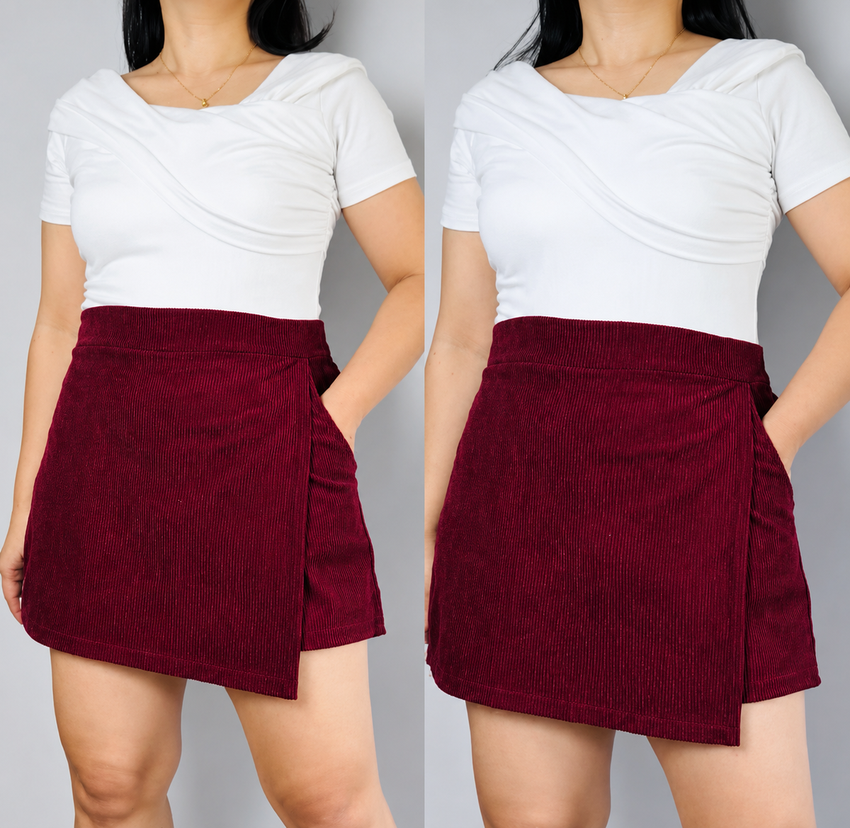 CORDUROY PLUS SIZE SKORT ( BUY 1 TAKE 1 )