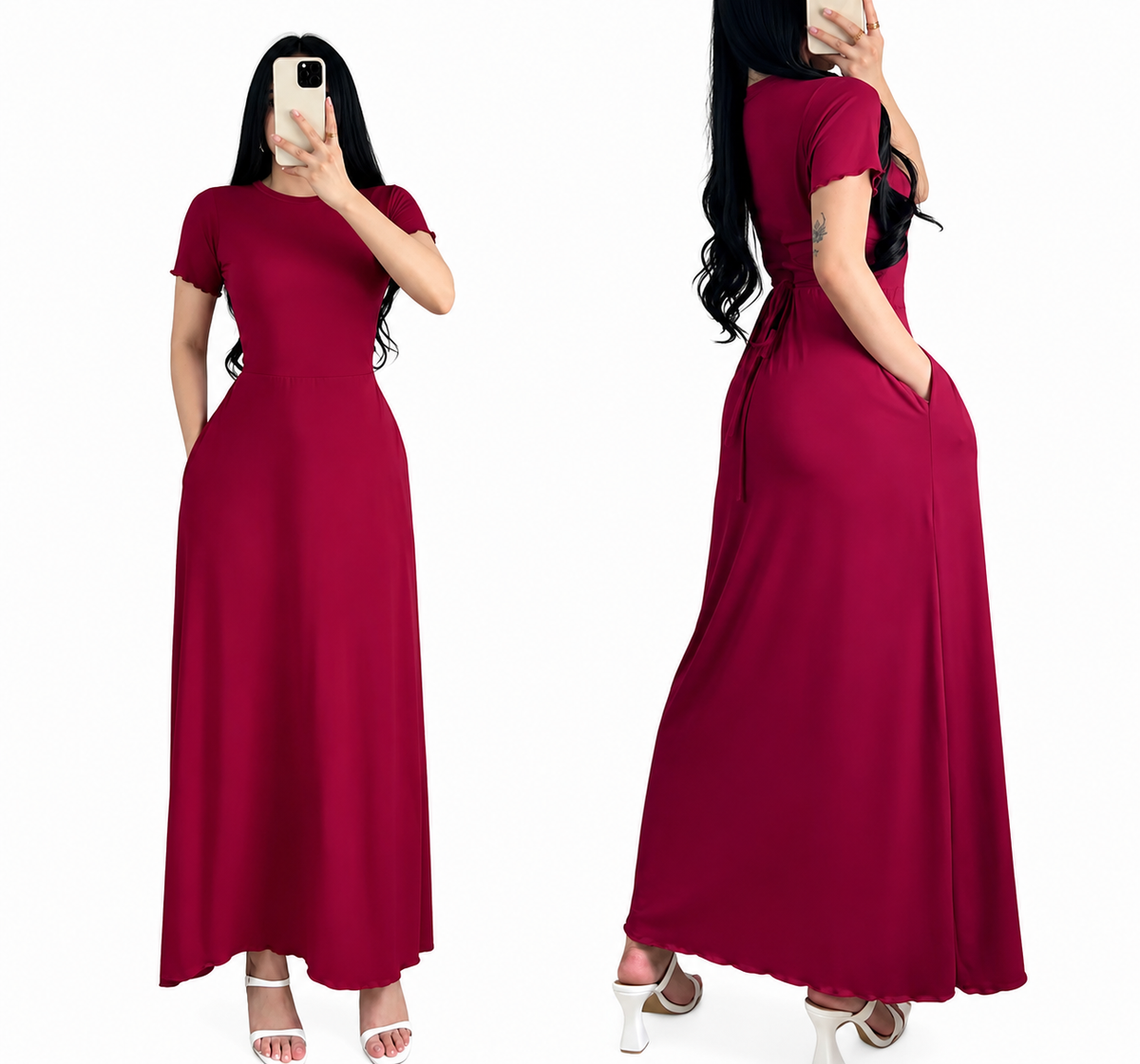 ROUND NECK MAXI DRESS ( BUY 1 TAKE 1 )