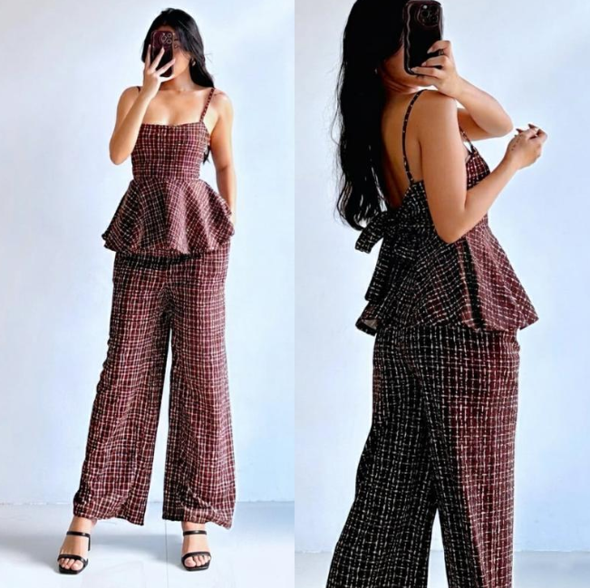 CHECKERED CASUAL CREPE TERNO ( BUY 1 TAKE 1 )