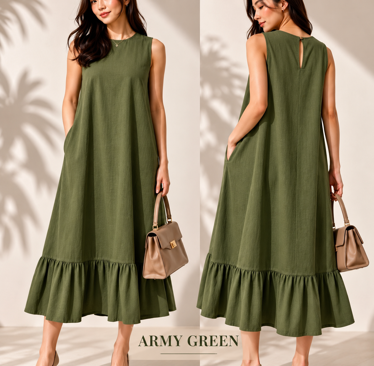 RUFFLES COTTON LINEN DRESS (BUY 1 TAKE 1)