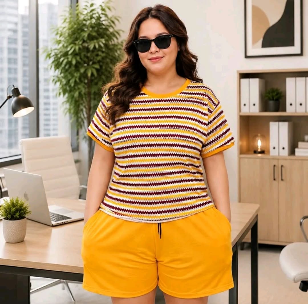 STRIPE RINGER COMBI TERNO SHORTS (BUY 1 TAKE 1)