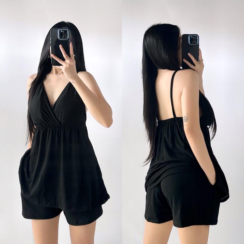 OLIVIA V-NECK TOP & SHORTS PADDED TERNO