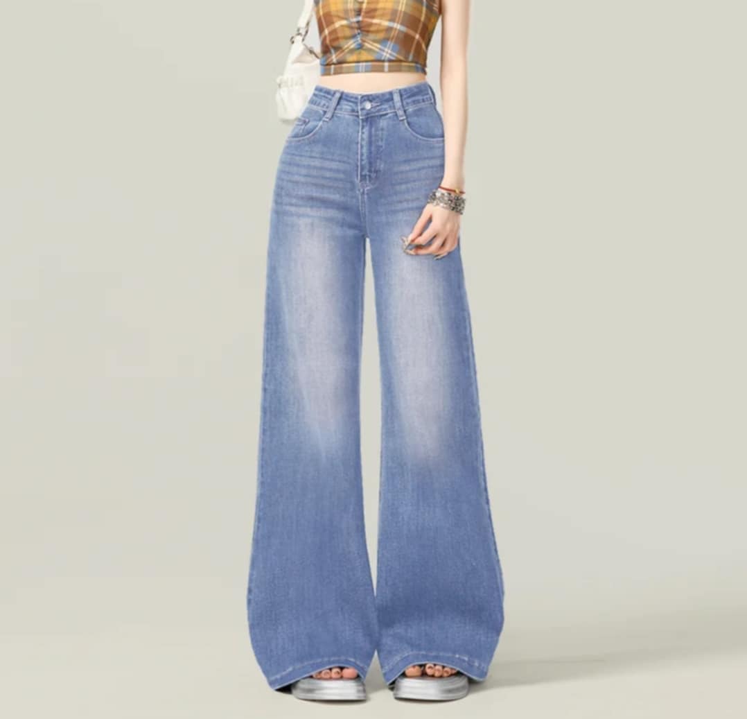 KOREAN DENIM FLARE WIDELEG PANTS  (BUY 1 TAKE 1)