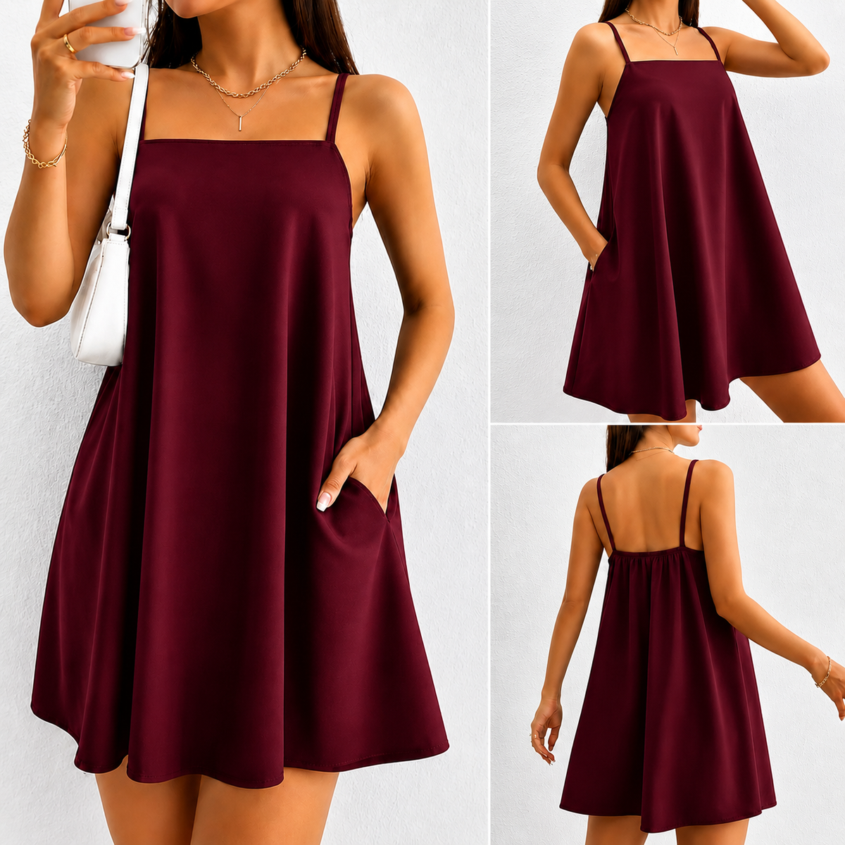 ELEGANT DRESS WITH POCKETS ( BUY 1 TAKE 1 )