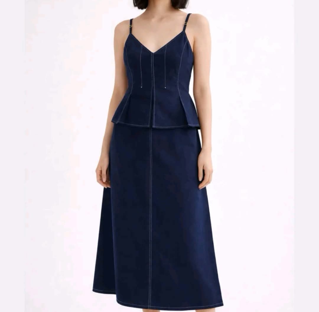 COTTON LINEN PEPLUM TERNO ( 70% OFF )