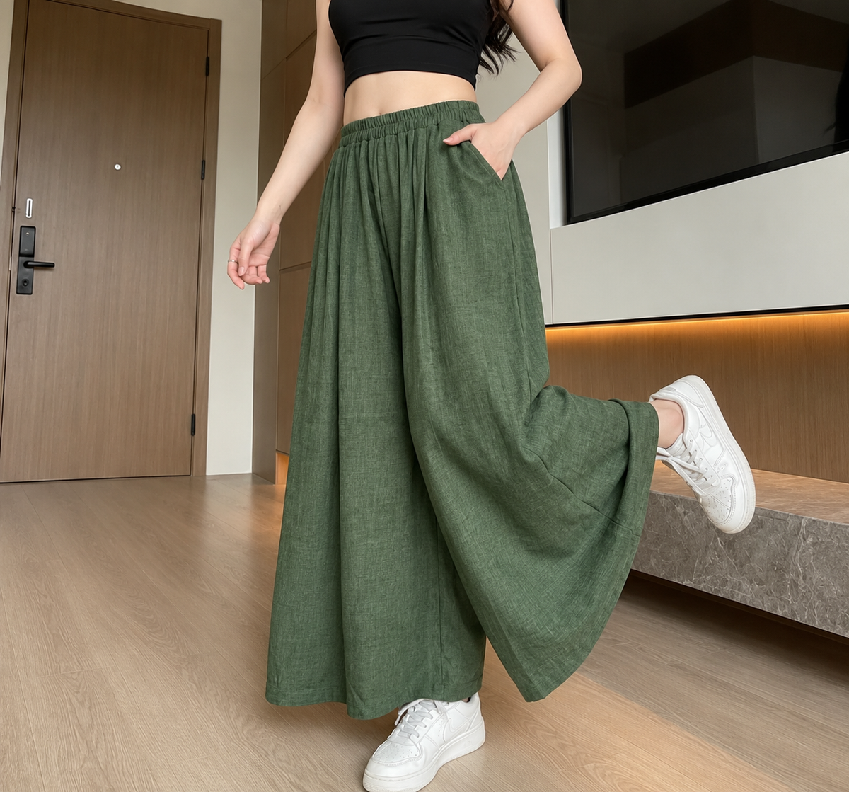 PREMIUM LINEN WIDE LEG PANTS ( BUY 1 TAKE 1 )