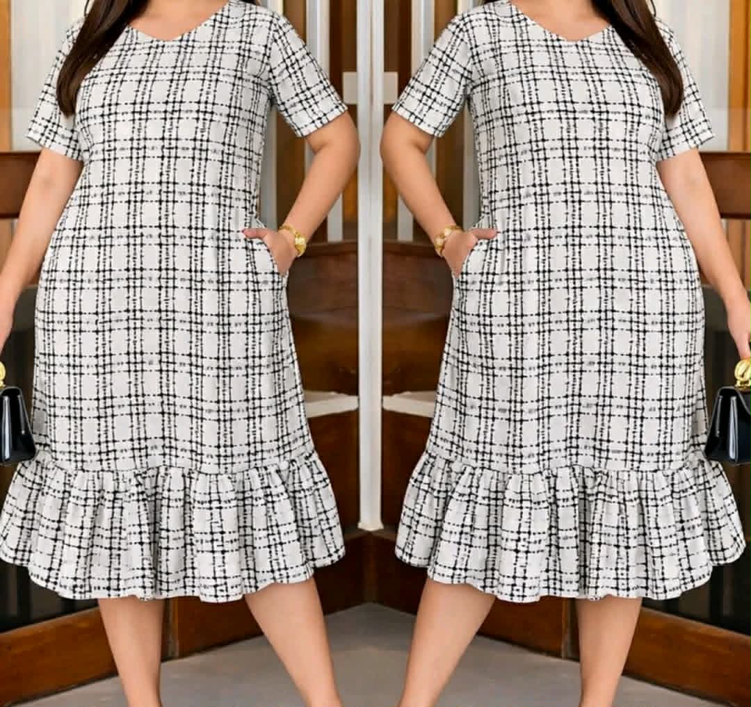 LOVELY ROUND NECK MIDI DRESS ( BUY 1 TAKE 1 )