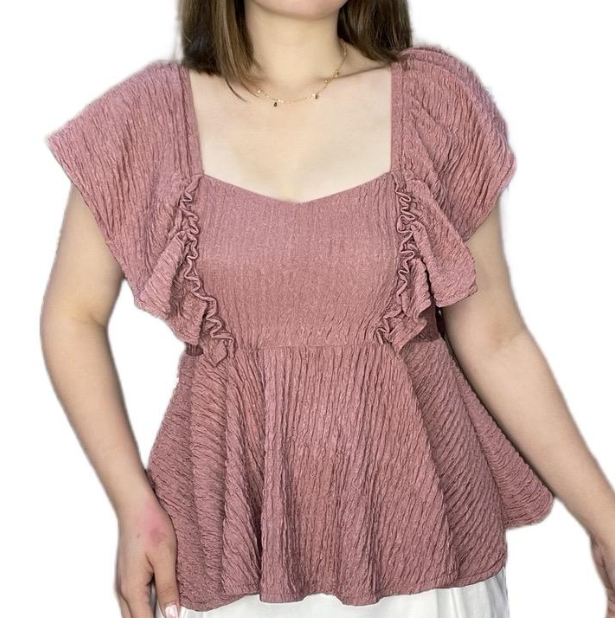 PEPLUM RUFFLE BLOUSE (BUY 1 TAKE 1)