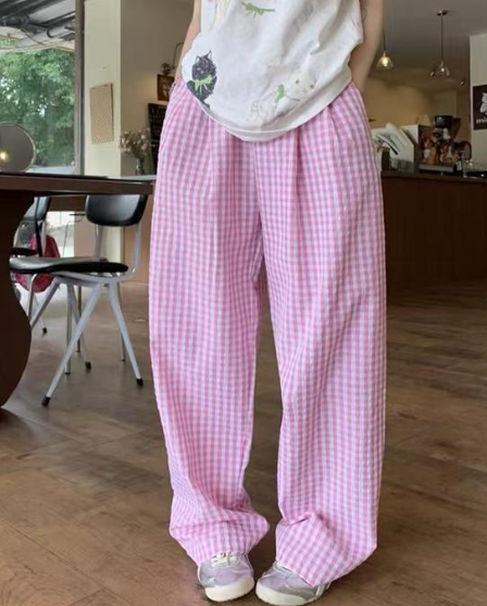 KOREAN CHECKED WIDE LEG PANTS (BUY 1 TAKE 1)