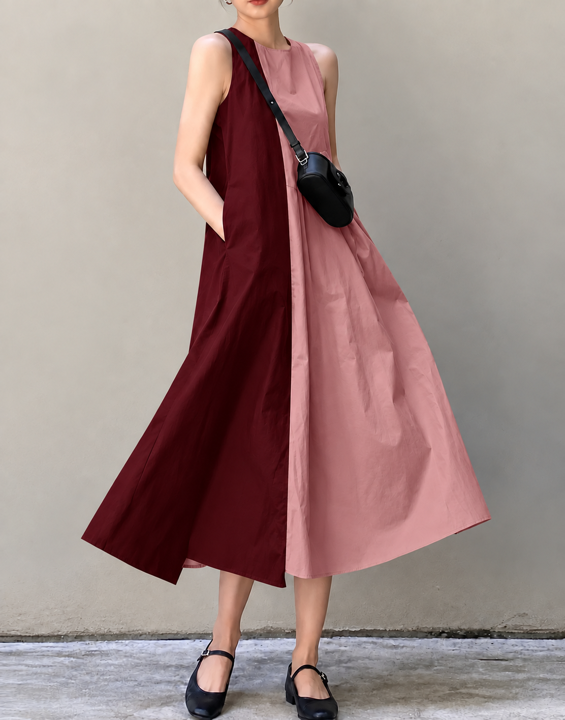 RHAKI SLEEVELESS DRESS ( 70% OFF )