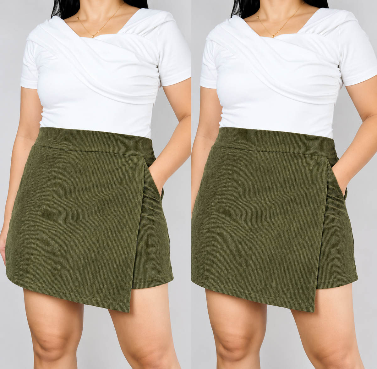 CORDUROY PLUS SIZE SKORT ( BUY 1 TAKE 1 )
