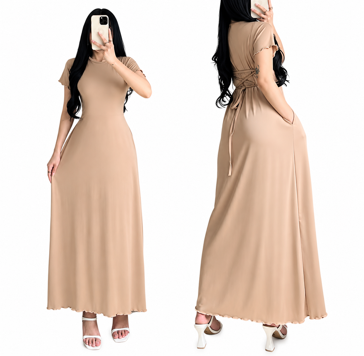 ROUND NECK MAXI DRESS ( BUY 1 TAKE 1 )