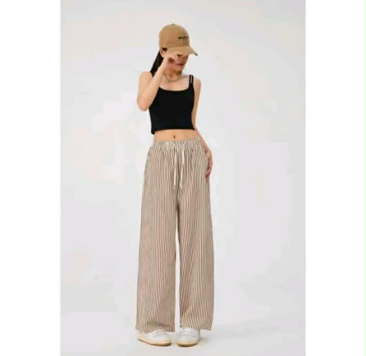 ELLA STRAIGHT LEG STRIPE CASUAL PANTS